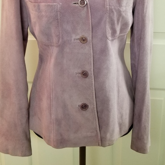 ✅#55C Pre-owned Classiques Entier mauve suede coat S - Picture 6 of 15